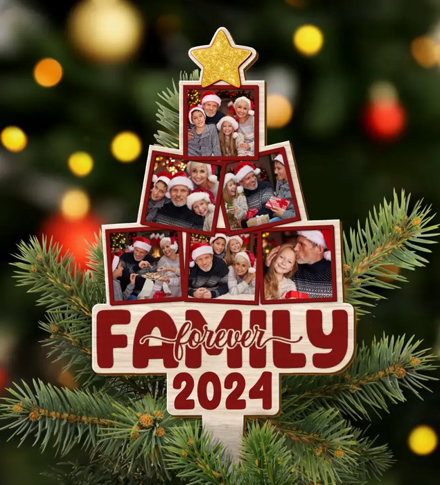 Custom Personalized Family Photo Tree Topper - Christmas Gift Idea for Family - Family Forever