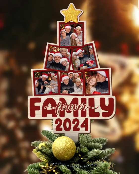 Custom Personalized Family Photo Tree Topper - Christmas Gift Idea for Family - Family Forever