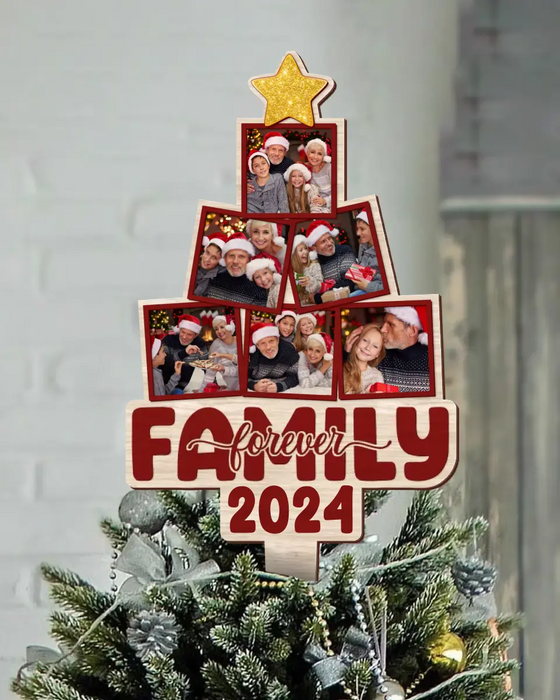 Custom Personalized Family Photo Tree Topper - Christmas Gift Idea for Family - Family Forever