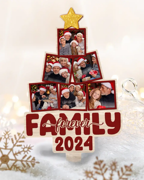 Custom Personalized Family Photo Tree Topper - Christmas Gift Idea for Family - Family Forever