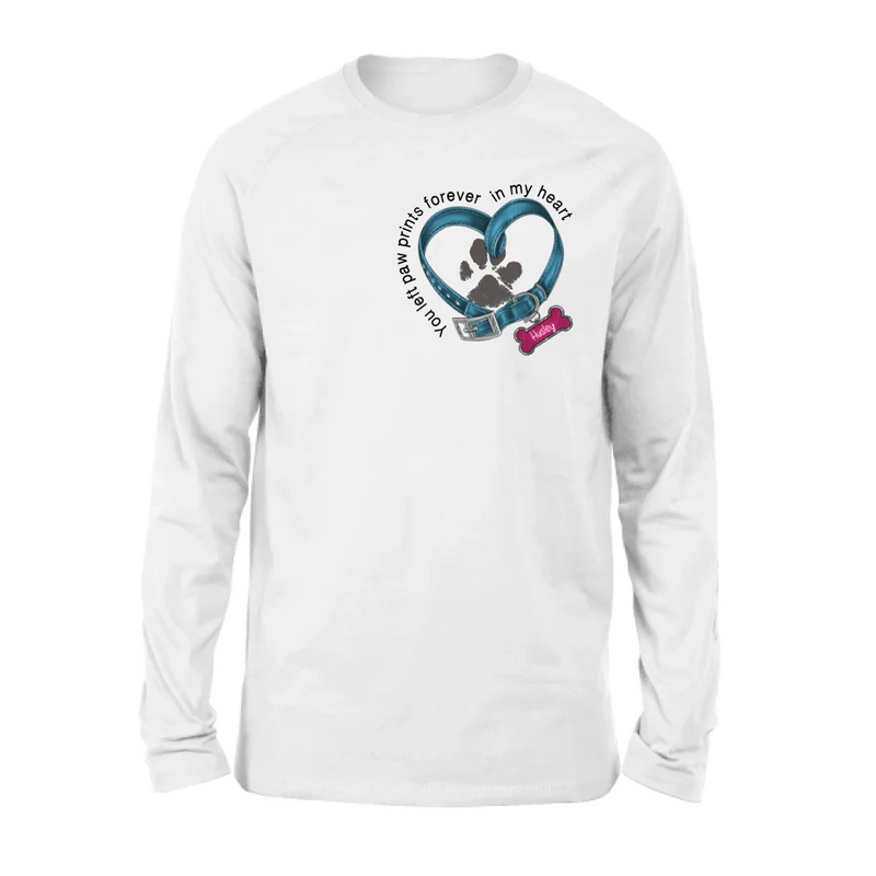 Personalized Dog Paw Prints Shirt - Mother's Day/Father's Day Gift For Dog Lovers - You Left Paw Prints Forever In My Heart