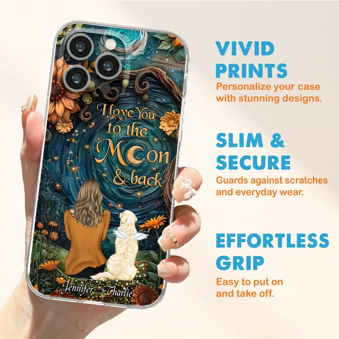 Custom Personalized Galaxy Night Phone Case - Gift Idea For Pet Owner - Case For iPhon/ Samsung - I Love You To The Moon & Back