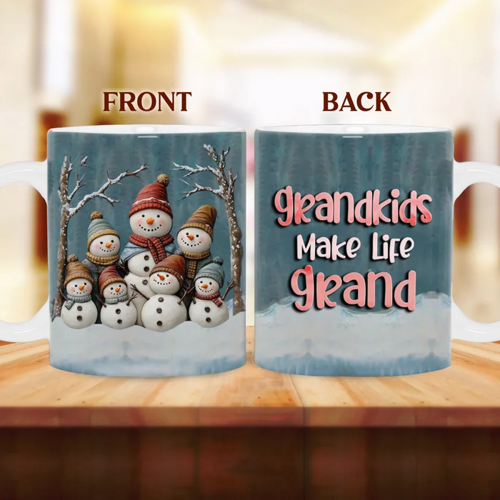 Custom Personalized Grandma Coffee Mug - Christmas Gift For Grandma - Grandkids Make Life Grand