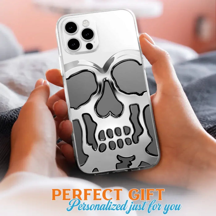 Custom Personalized Veteran Skull Metalic Phone Case - Gift Idea For Veteran - Case For iPhone/ Samsung