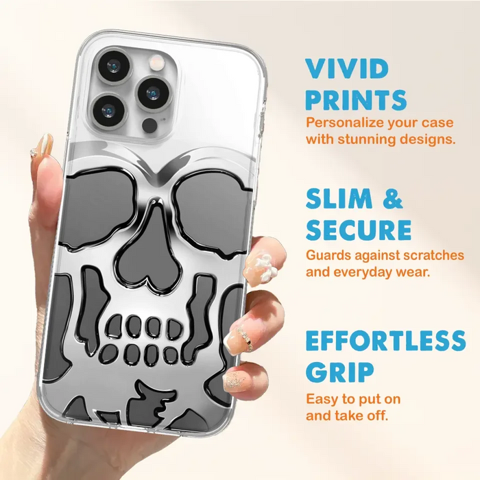 Custom Personalized Veteran Skull Metalic Phone Case - Gift Idea For Veteran - Case For iPhone/ Samsung