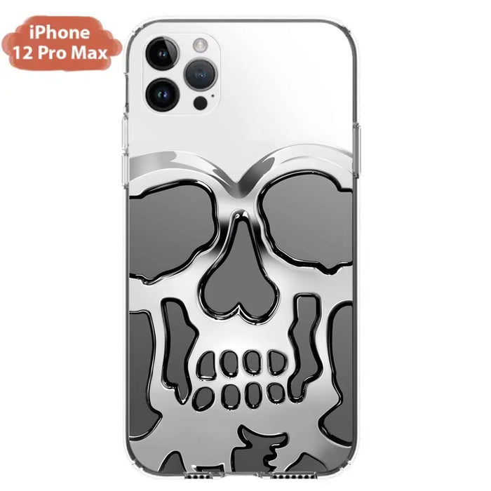 Custom Personalized Veteran Skull Metalic Phone Case - Gift Idea For Veteran - Case For iPhone/ Samsung