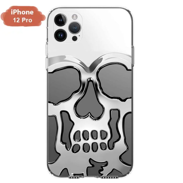 Custom Personalized Veteran Skull Metalic Phone Case - Gift Idea For Veteran - Case For iPhone/ Samsung