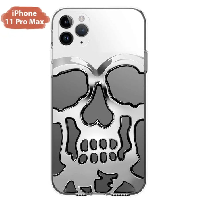 Custom Personalized Veteran Skull Metalic Phone Case - Gift Idea For Veteran - Case For iPhone/ Samsung