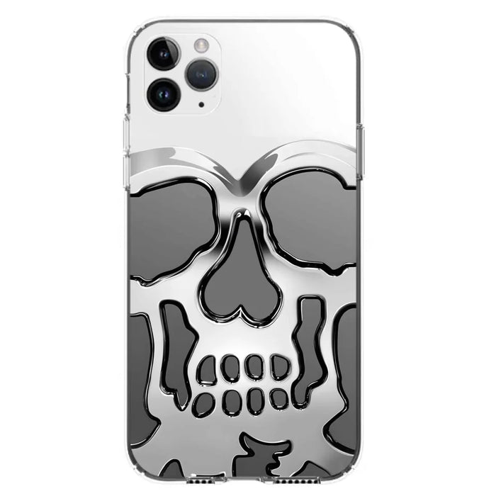 Custom Personalized Veteran Skull Metalic Phone Case - Gift Idea For Veteran - Case For iPhone/ Samsung