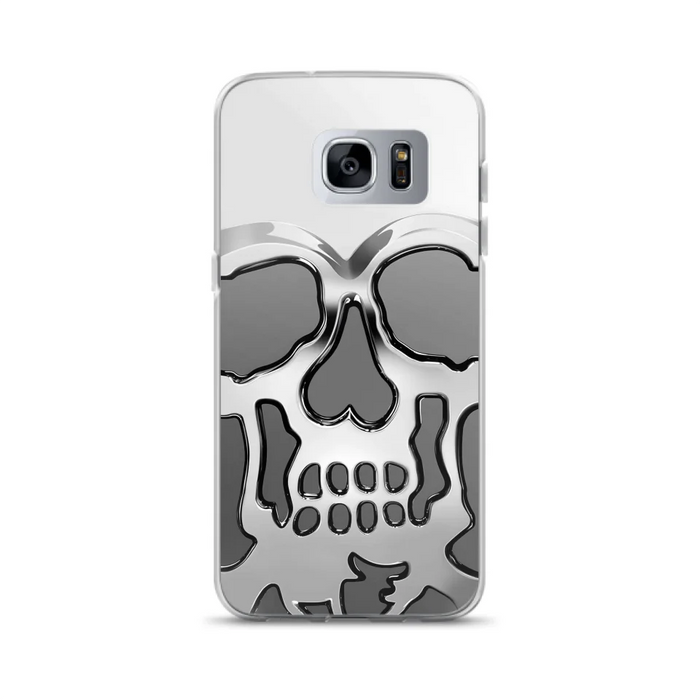 Custom Personalized Veteran Skull Metalic Phone Case - Gift Idea For Veteran - Case For iPhone/ Samsung