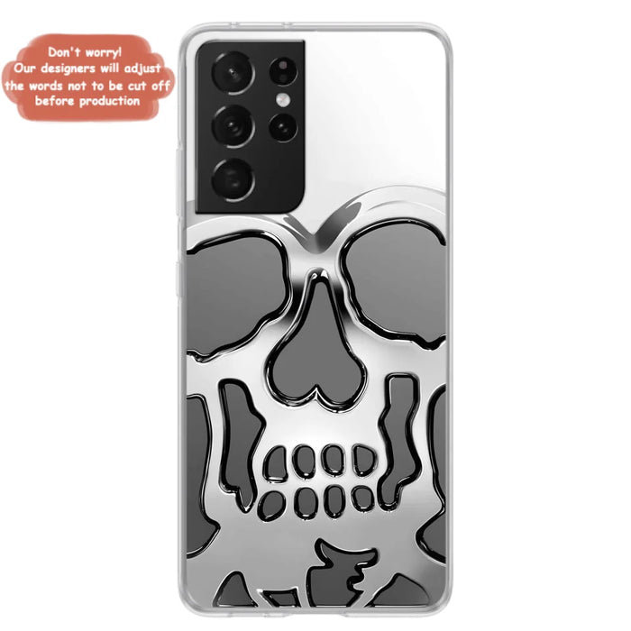 Custom Personalized Veteran Skull Metalic Phone Case - Gift Idea For Veteran - Case For iPhone/ Samsung