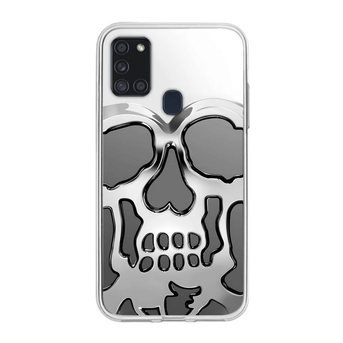 Custom Personalized Veteran Skull Metalic Phone Case - Gift Idea For Veteran - Case For iPhone/ Samsung