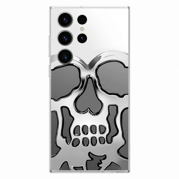 Custom Personalized Veteran Skull Metalic Phone Case - Gift Idea For Veteran - Case For iPhone/ Samsung