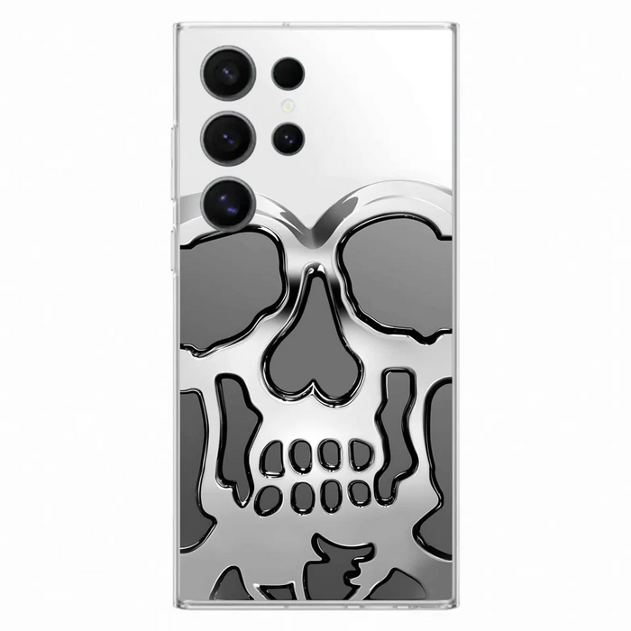 Custom Personalized Veteran Skull Metalic Phone Case - Gift Idea For Veteran - Case For iPhone/ Samsung