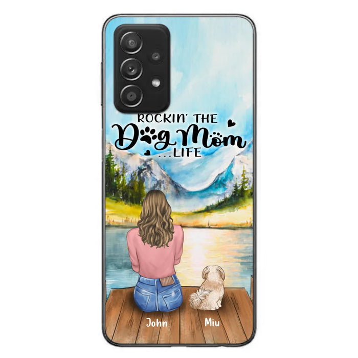 Custom Personalized Dog Mom Phone Case - Gifts For Dog Lover With Upto 7 Dogs - Rockin' The Dog Mom Life