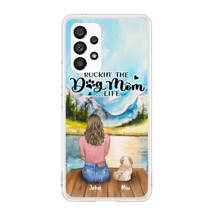 Custom Personalized Dog Mom Phone Case - Gifts For Dog Lover With Upto 7 Dogs - Rockin' The Dog Mom Life