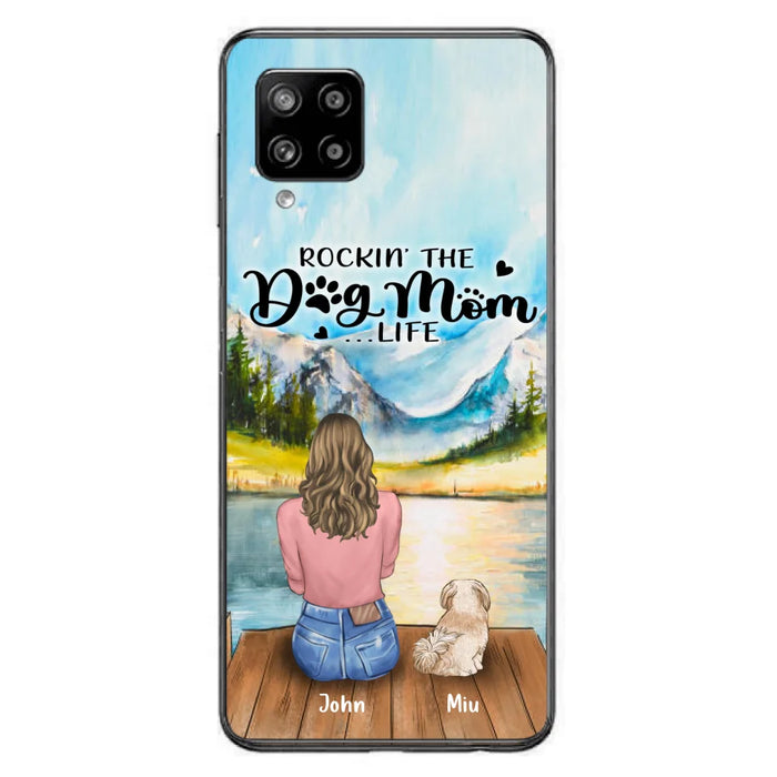 Custom Personalized Dog Mom Phone Case - Gifts For Dog Lover With Upto 7 Dogs - Rockin' The Dog Mom Life