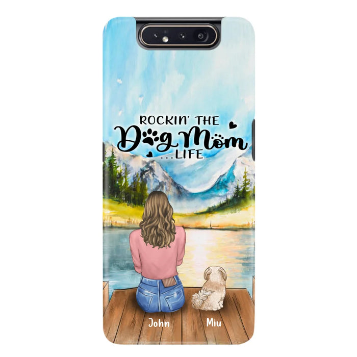 Custom Personalized Dog Mom Phone Case - Gifts For Dog Lover With Upto 7 Dogs - Rockin' The Dog Mom Life