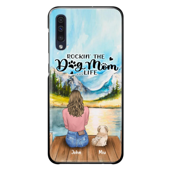 Custom Personalized Dog Mom Phone Case - Gifts For Dog Lover With Upto 7 Dogs - Rockin' The Dog Mom Life