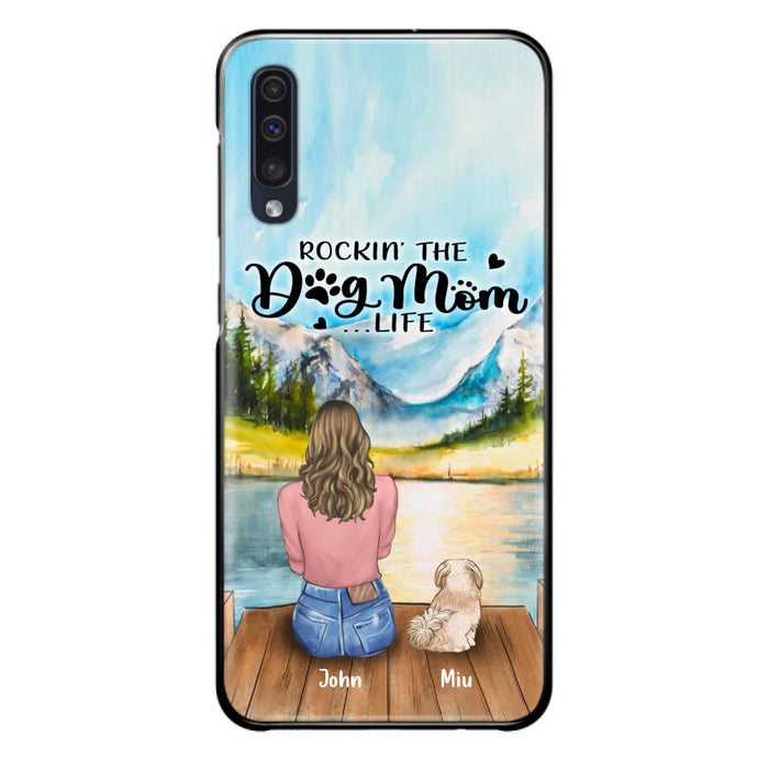 Custom Personalized Dog Mom Phone Case - Gifts For Dog Lover With Upto 7 Dogs - Rockin' The Dog Mom Life