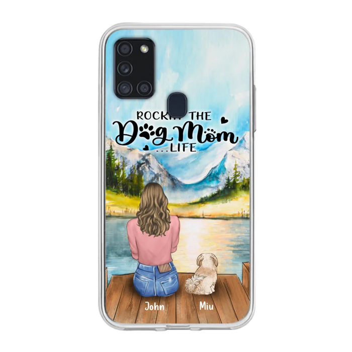 Custom Personalized Dog Mom Phone Case - Gifts For Dog Lover With Upto 7 Dogs - Rockin' The Dog Mom Life