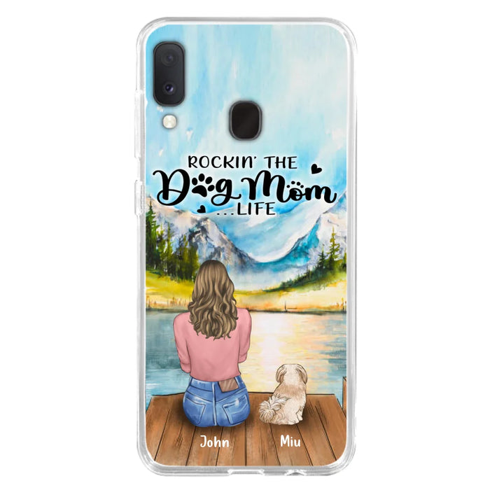 Custom Personalized Dog Mom Phone Case - Gifts For Dog Lover With Upto 7 Dogs - Rockin' The Dog Mom Life