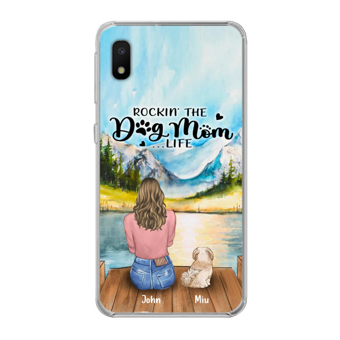 Custom Personalized Dog Mom Phone Case - Gifts For Dog Lover With Upto 7 Dogs - Rockin' The Dog Mom Life