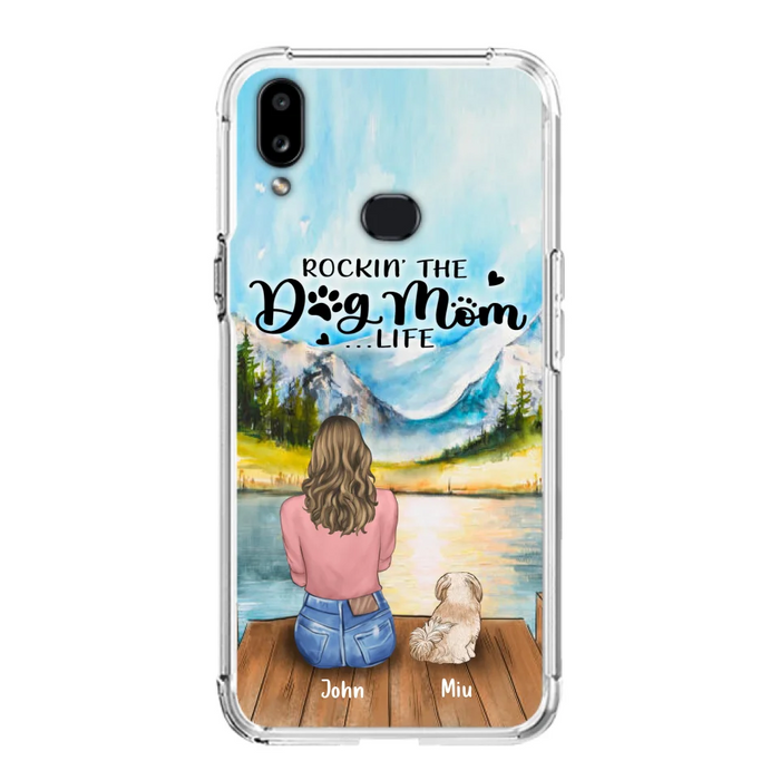 Custom Personalized Dog Mom Phone Case - Gifts For Dog Lover With Upto 7 Dogs - Rockin' The Dog Mom Life