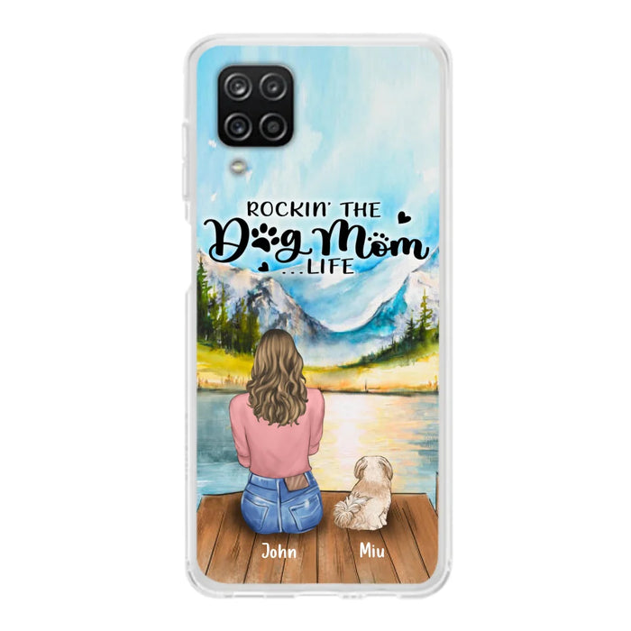 Custom Personalized Dog Mom Phone Case - Gifts For Dog Lover With Upto 7 Dogs - Rockin' The Dog Mom Life