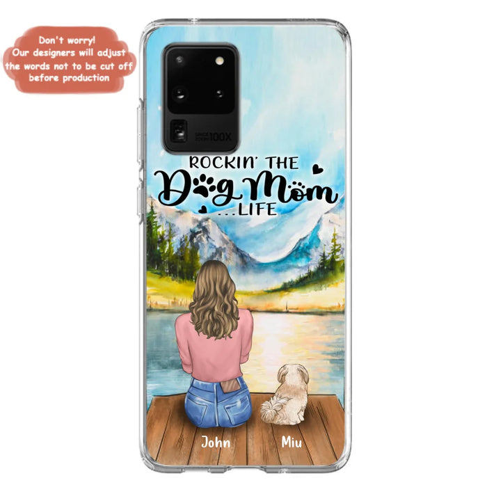 Custom Personalized Dog Mom Phone Case - Gifts For Dog Lover With Upto 7 Dogs - Rockin' The Dog Mom Life