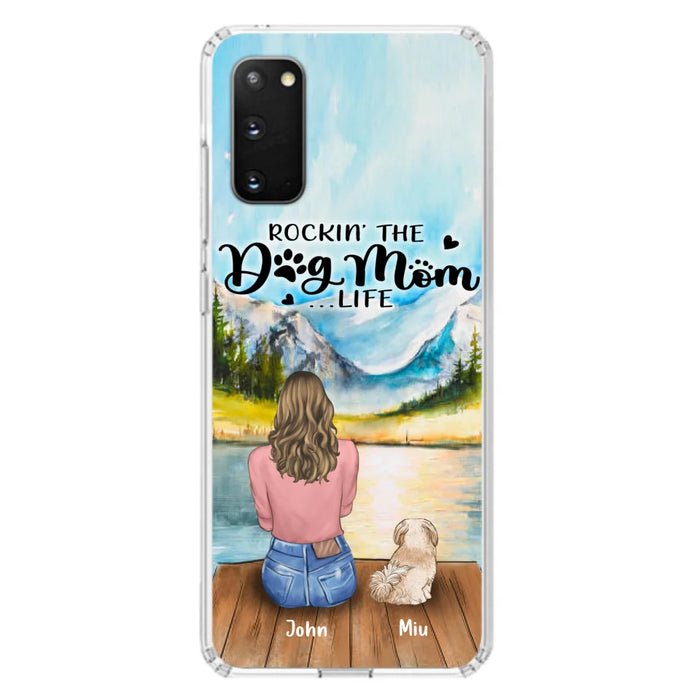 Custom Personalized Dog Mom Phone Case - Gifts For Dog Lover With Upto 7 Dogs - Rockin' The Dog Mom Life