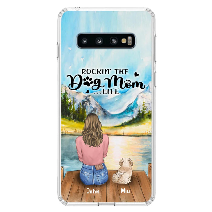 Custom Personalized Dog Mom Phone Case - Gifts For Dog Lover With Upto 7 Dogs - Rockin' The Dog Mom Life