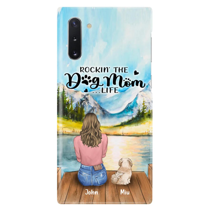 Custom Personalized Dog Mom Phone Case - Gifts For Dog Lover With Upto 7 Dogs - Rockin' The Dog Mom Life