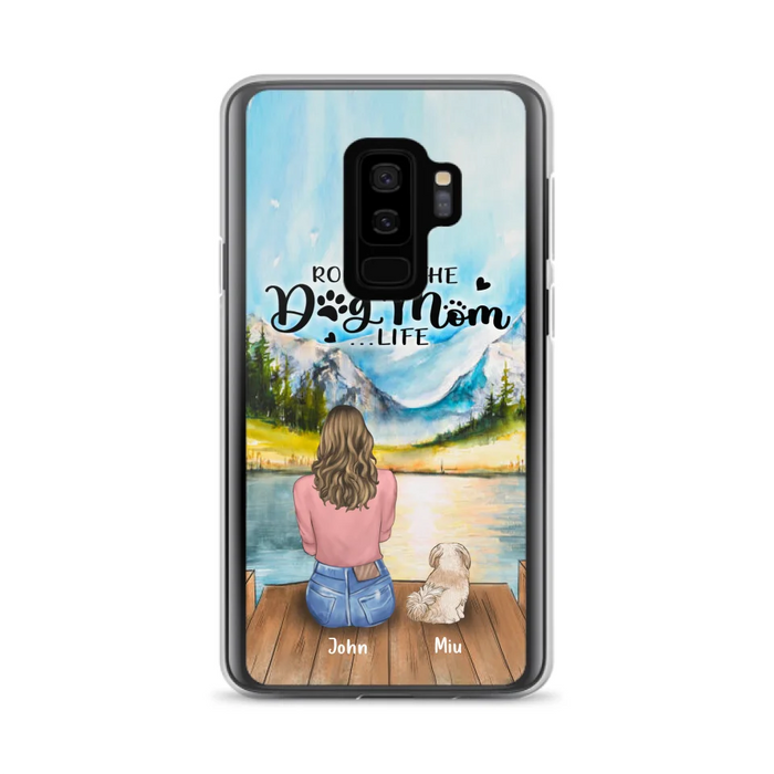 Custom Personalized Dog Mom Phone Case - Gifts For Dog Lover With Upto 7 Dogs - Rockin' The Dog Mom Life