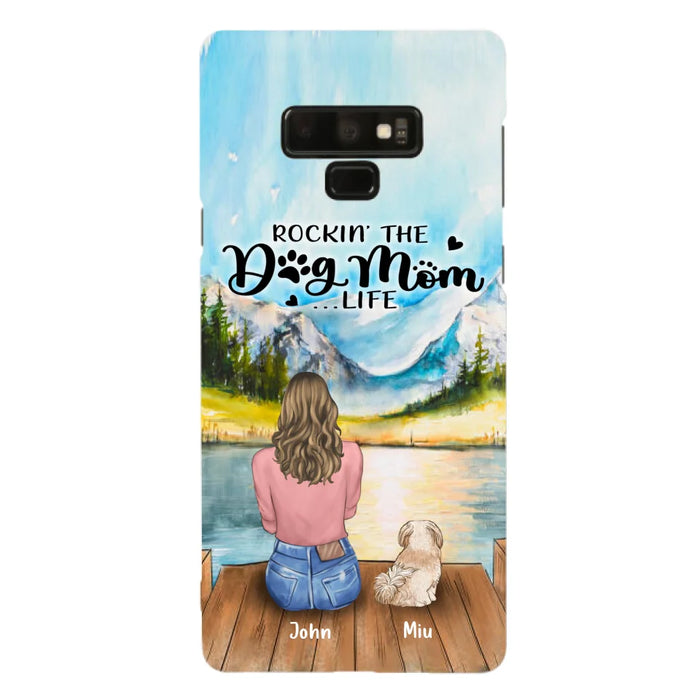 Custom Personalized Dog Mom Phone Case - Gifts For Dog Lover With Upto 7 Dogs - Rockin' The Dog Mom Life