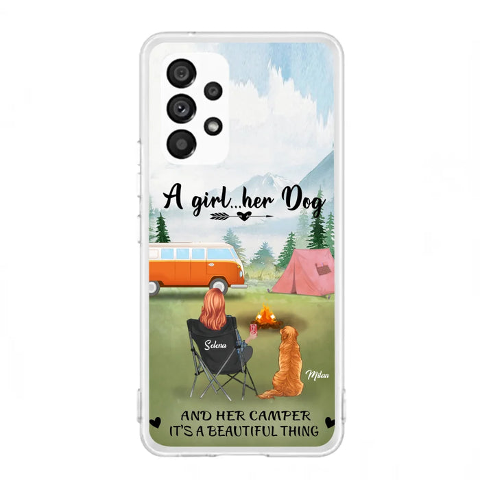 Custom Personalized Dog Mom Camping Phone Case - Mom With Upto 4 Dogs - Best Gift For Dog Lovers - For iPhone And Samsung Phone Case