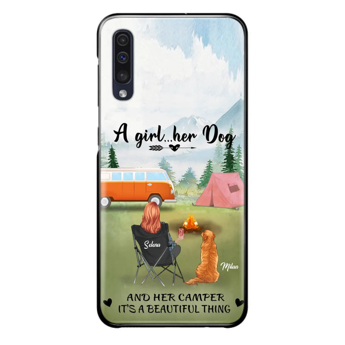 Custom Personalized Dog Mom Camping Phone Case - Mom With Upto 4 Dogs - Best Gift For Dog Lovers - For iPhone And Samsung Phone Case