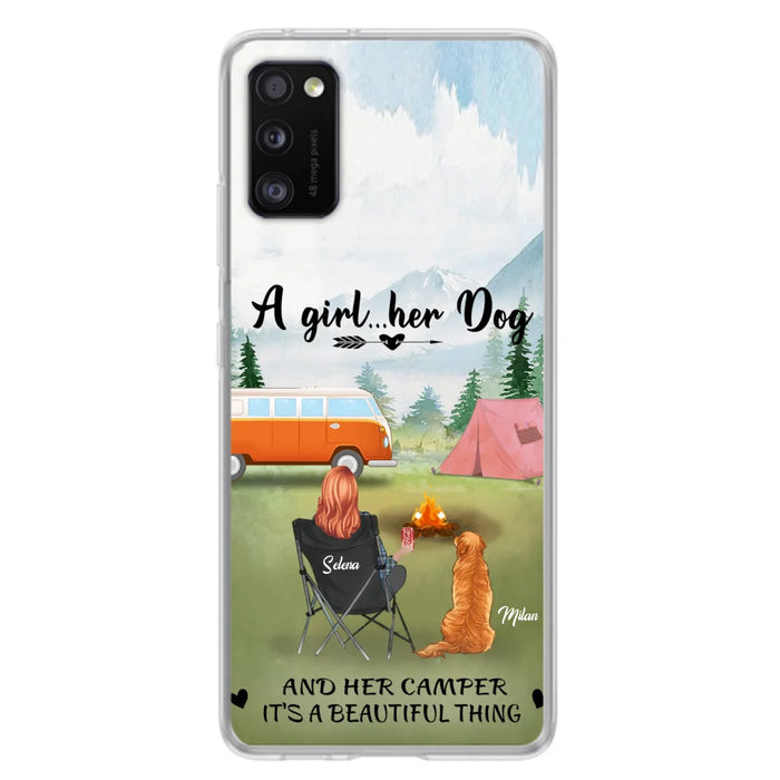 Custom Personalized Dog Mom Camping Phone Case - Mom With Upto 4 Dogs - Best Gift For Dog Lovers - For iPhone And Samsung Phone Case