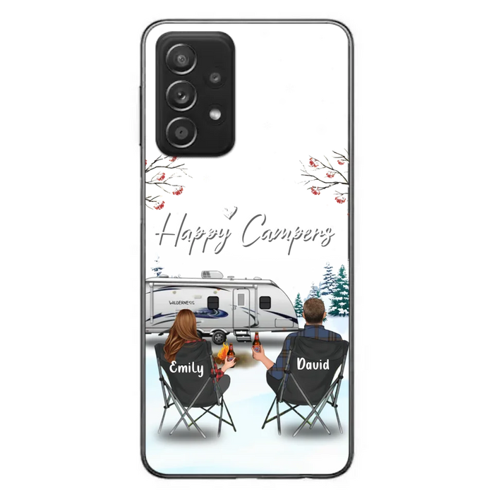 Custom Personalized Camping Phone Case - Gift Idea For Camping Lover/ Couple/ Family/ Friends - Happy Campers - Case For iPhone/Samsung