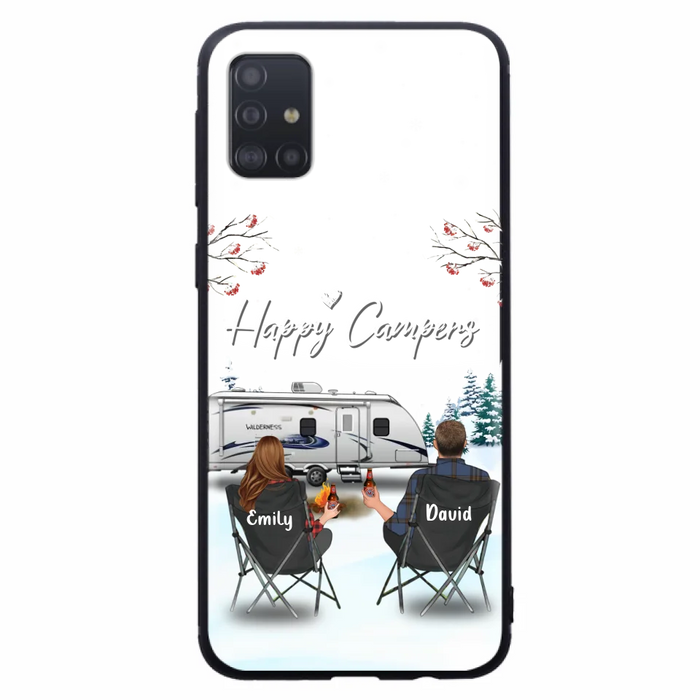 Custom Personalized Camping Phone Case - Gift Idea For Camping Lover/ Couple/ Family/ Friends - Happy Campers - Case For iPhone/Samsung