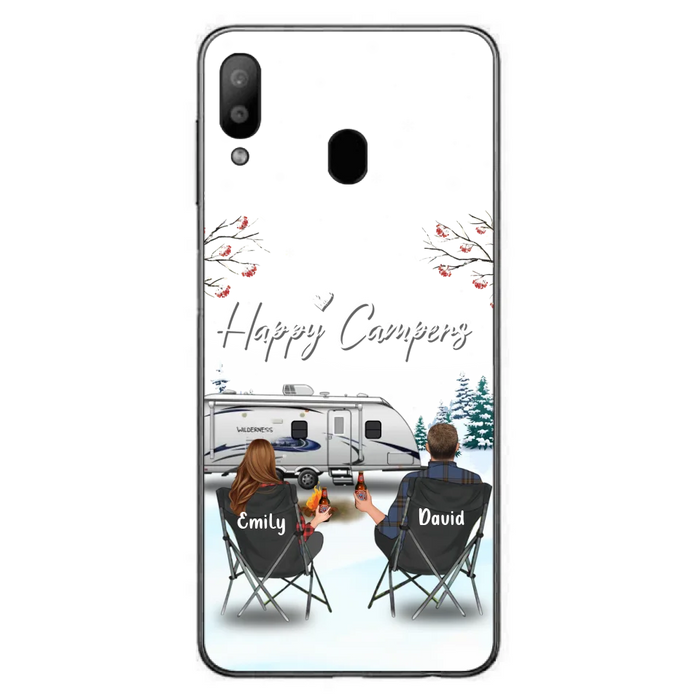 Custom Personalized Camping Phone Case - Gift Idea For Camping Lover/ Couple/ Family/ Friends - Happy Campers - Case For iPhone/Samsung