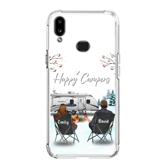 Custom Personalized Camping Phone Case - Gift Idea For Camping Lover/ Couple/ Family/ Friends - Happy Campers - Case For iPhone/Samsung