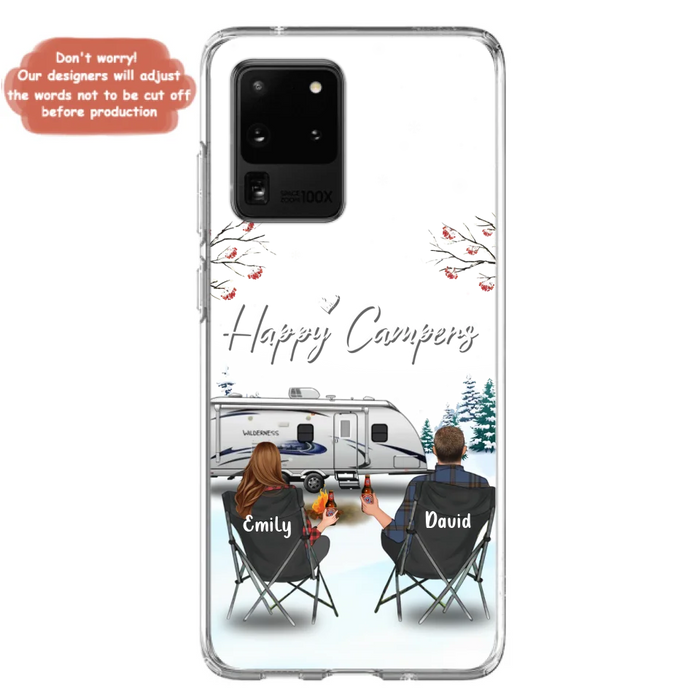 Custom Personalized Camping Phone Case - Gift Idea For Camping Lover/ Couple/ Family/ Friends - Happy Campers - Case For iPhone/Samsung