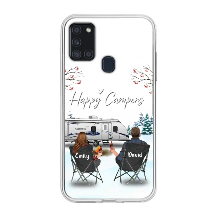 Custom Personalized Camping Phone Case - Gift Idea For Camping Lover/ Couple/ Family/ Friends - Happy Campers - Case For iPhone/Samsung