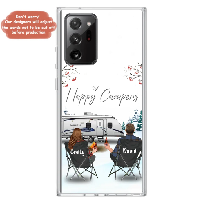 Custom Personalized Camping Phone Case - Gift Idea For Camping Lover/ Couple/ Family/ Friends - Happy Campers - Case For iPhone/Samsung