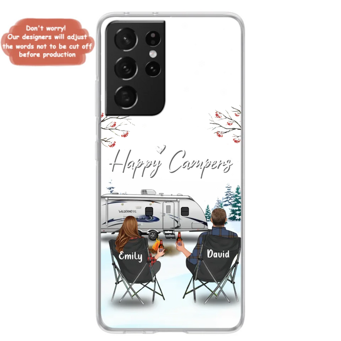 Custom Personalized Camping Phone Case - Gift Idea For Camping Lover/ Couple/ Family/ Friends - Happy Campers - Case For iPhone/Samsung