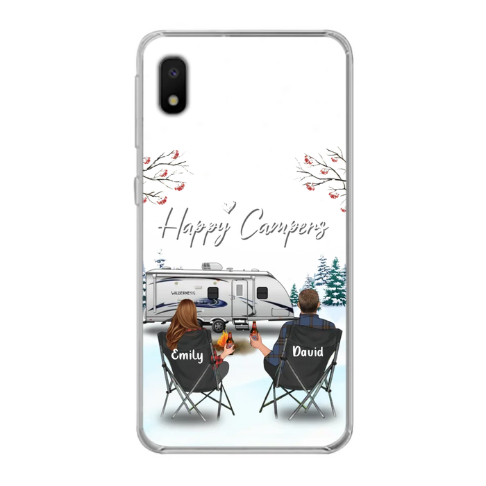 Custom Personalized Camping Phone Case - Gift Idea For Camping Lover/ Couple/ Family/ Friends - Happy Campers - Case For iPhone/Samsung