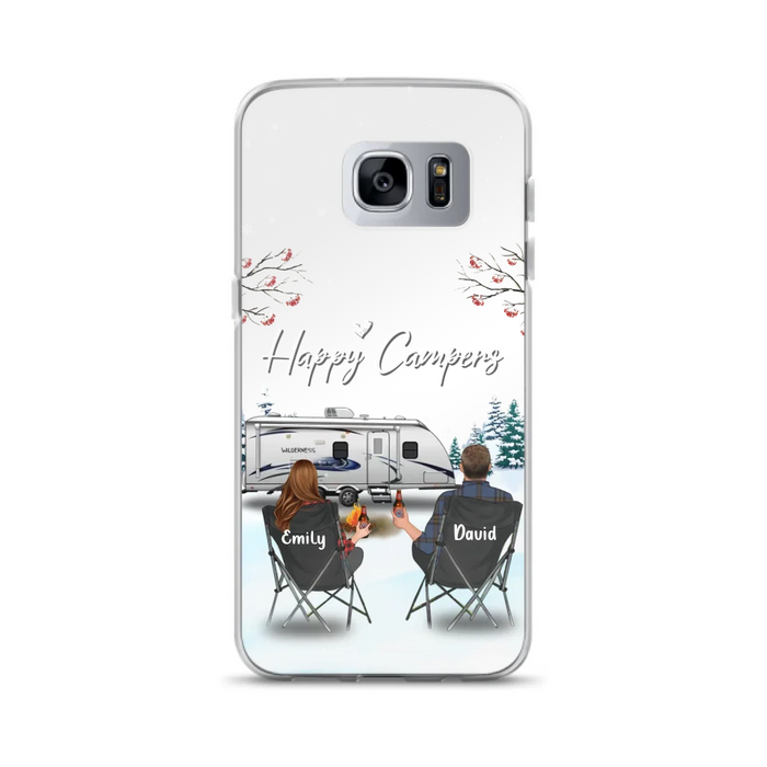 Custom Personalized Camping Phone Case - Gift Idea For Camping Lover/ Couple/ Family/ Friends - Happy Campers - Case For iPhone/Samsung