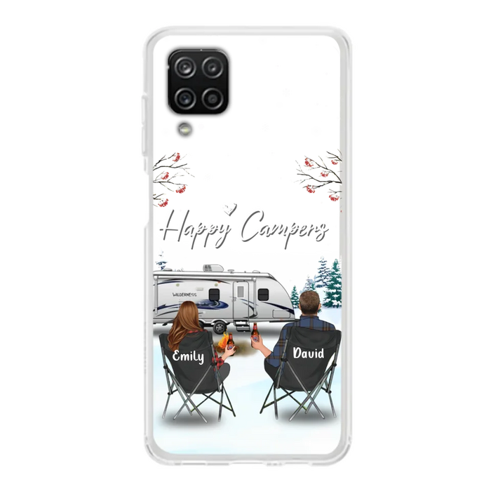 Custom Personalized Camping Phone Case - Gift Idea For Camping Lover/ Couple/ Family/ Friends - Happy Campers - Case For iPhone/Samsung