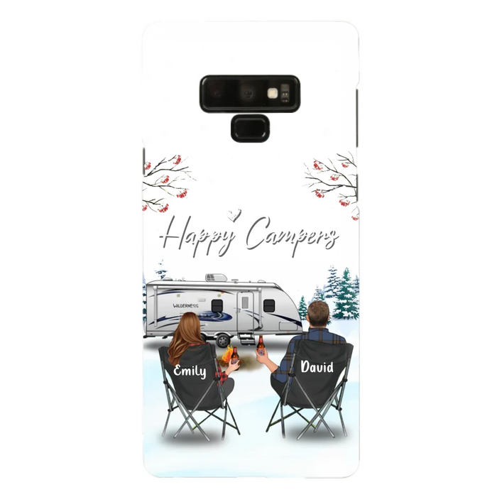 Custom Personalized Camping Phone Case - Gift Idea For Camping Lover/ Couple/ Family/ Friends - Happy Campers - Case For iPhone/Samsung